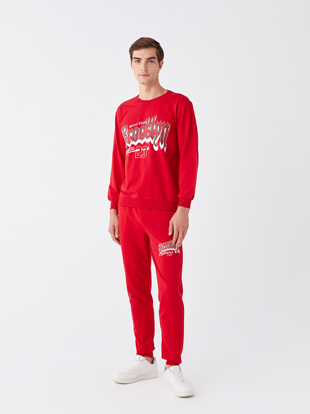 Kırmızı Standart Kalıp Erkek Jogger Eşofman Altı-1