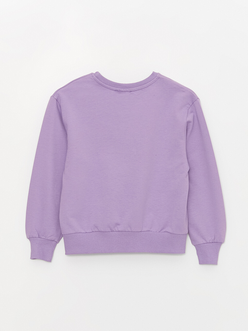 Lila Bisiklet Yaka Baskılı Uzun Kollu Kız Çocuk Sweatshirt ve Eşofman Alt 2'li Takım-3