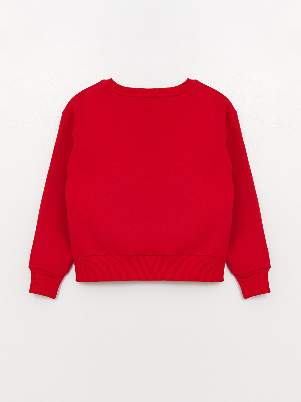 Kırmızı Bisiklet Yaka Baskılı Uzun Kollu Kız Çocuk Sweatshirt ve Eşofman Alt 2'li Takım-2