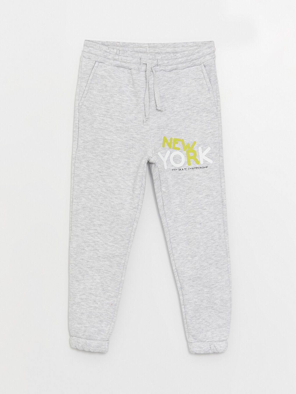 Gri Bisiklet Yaka Baskılı Uzun Kollu Erkek Çocuk Sweatshirt ve Eşofman Alt 2'li Takım-4