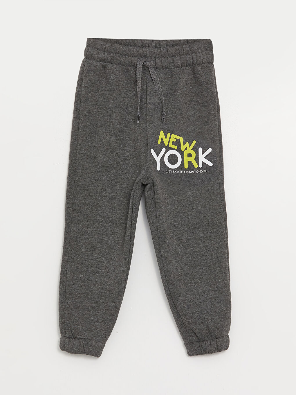 Antrasit Bisiklet Yaka Baskılı Uzun Kollu Erkek Çocuk Sweatshirt ve Eşofman Alt 2'li Takım-3