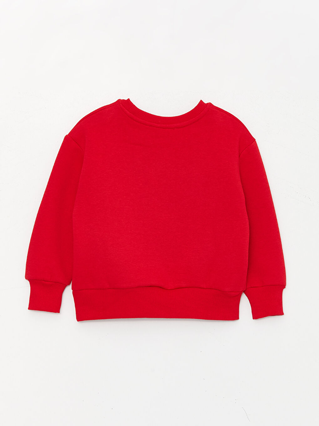 Kırmızı Bisiklet Yaka Uzun Kollu Kız Bebek Sweatshirt ve Eşofman Alt 2'li Takım-2