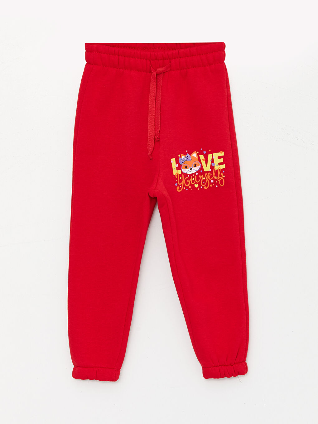 Kırmızı Bisiklet Yaka Uzun Kollu Kız Bebek Sweatshirt ve Eşofman Alt 2'li Takım-3