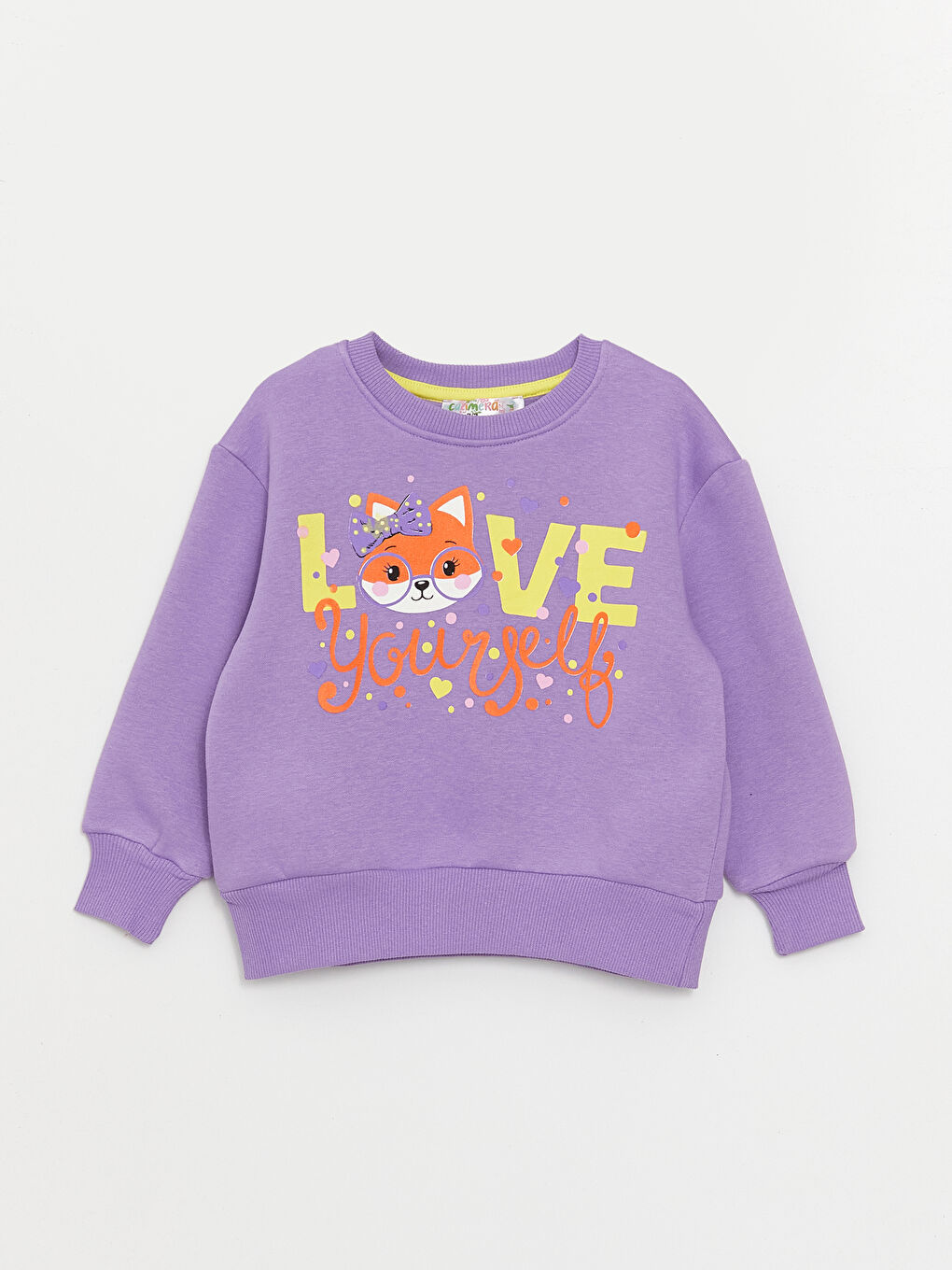 Calimera Kids Lila Bisiklet Yaka Uzun Kollu Kız Bebek Sweatshirt ve Eşofman Alt 2'li Takım - 1