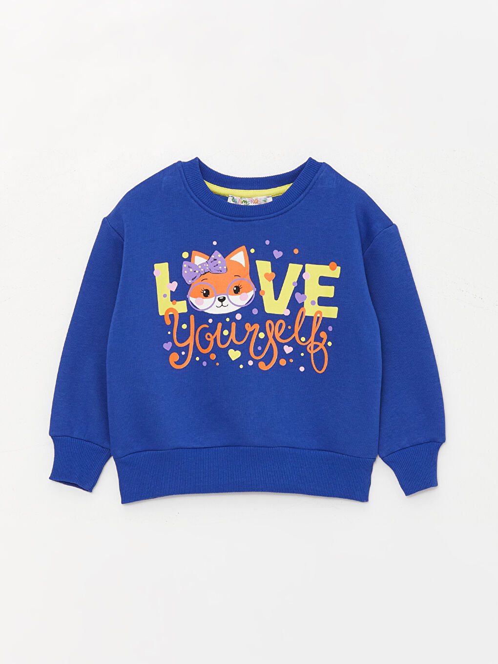 Calimera Kids Mavi Bisiklet Yaka Uzun Kollu Kız Bebek Sweatshirt ve Eşofman Alt 2'li Takım - 1