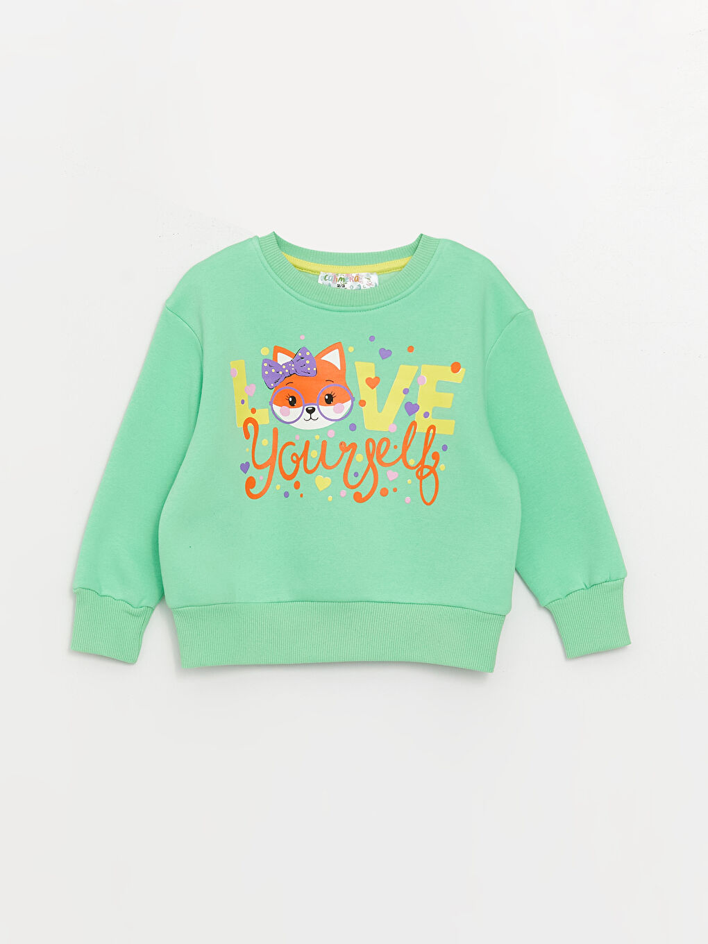 Calimera Kids Yeşil Bisiklet Yaka Uzun Kollu Kız Bebek Sweatshirt ve Eşofman Alt 2'li Takım - 1