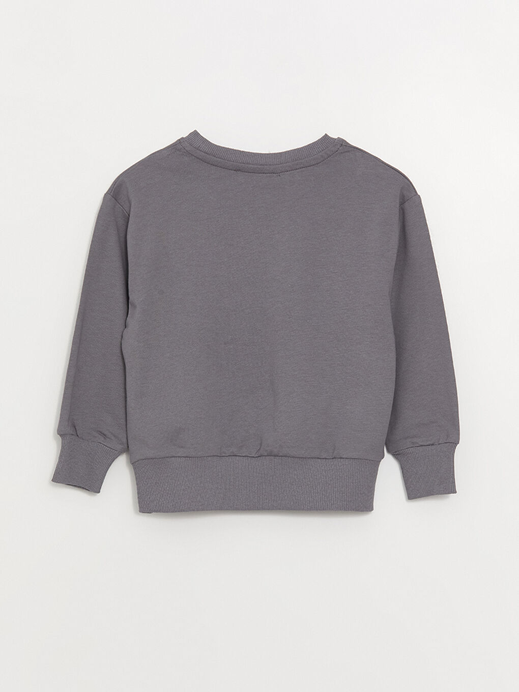 Gri Bisiklet Yaka Uzun Kollu Baskılı Kız Bebek Sweatshirt ve Eşofman Alt 2'li Takım-3