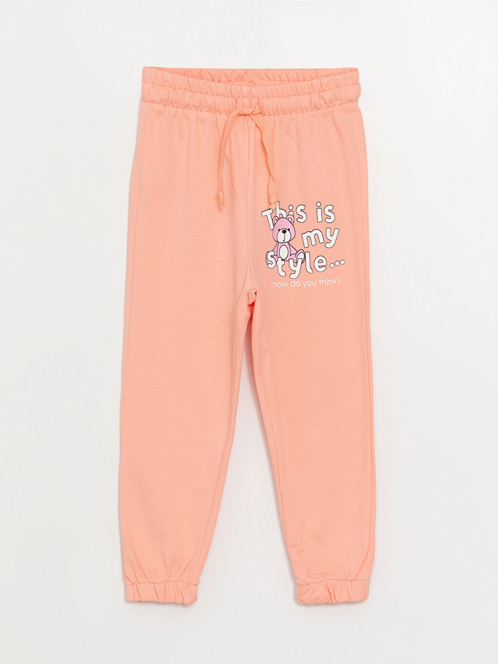 Gri Bisiklet Yaka Uzun Kollu Baskılı Kız Bebek Sweatshirt ve Eşofman Alt 2'li Takım-4