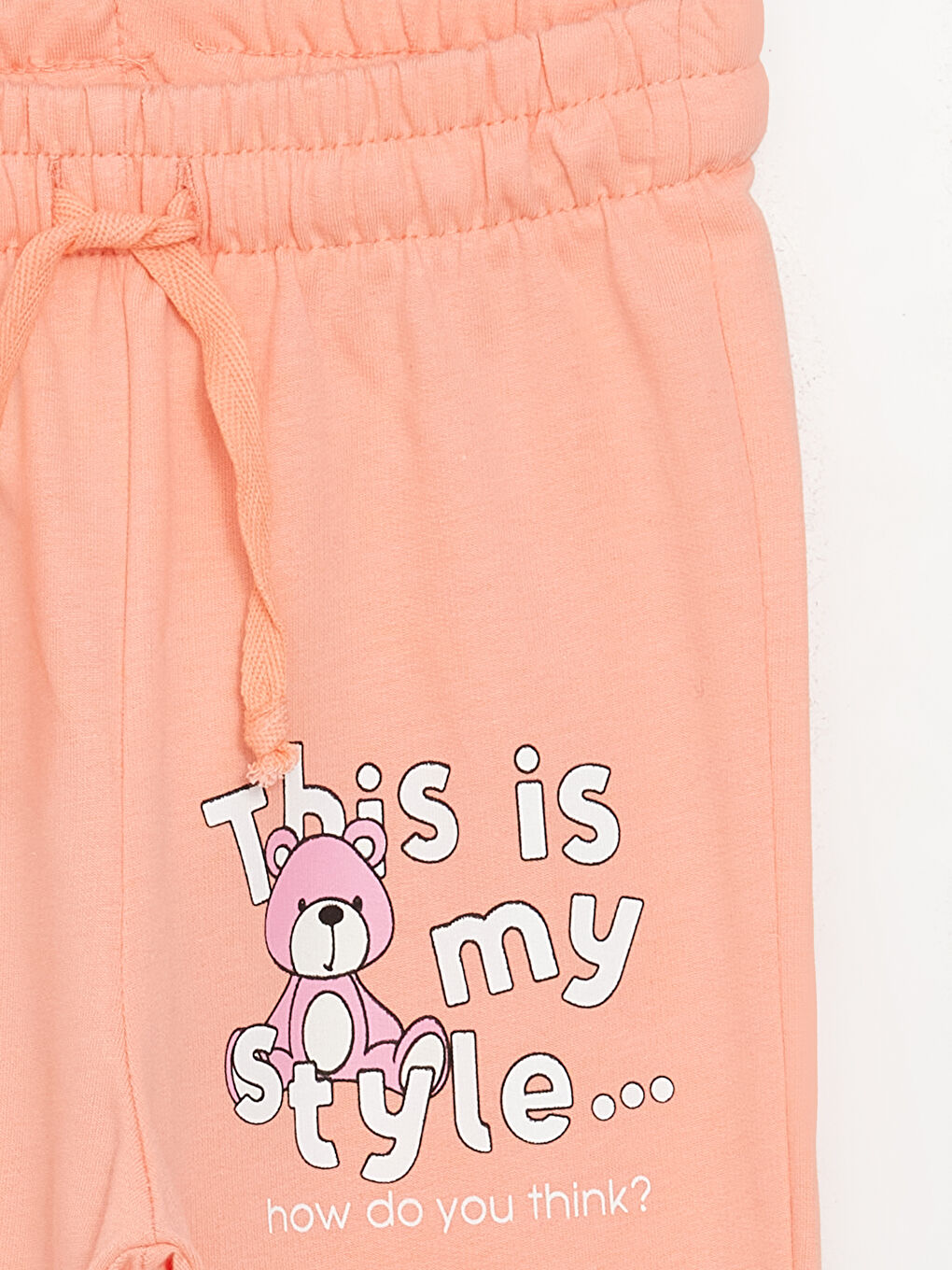 Gri Bisiklet Yaka Uzun Kollu Baskılı Kız Bebek Sweatshirt ve Eşofman Alt 2'li Takım-5