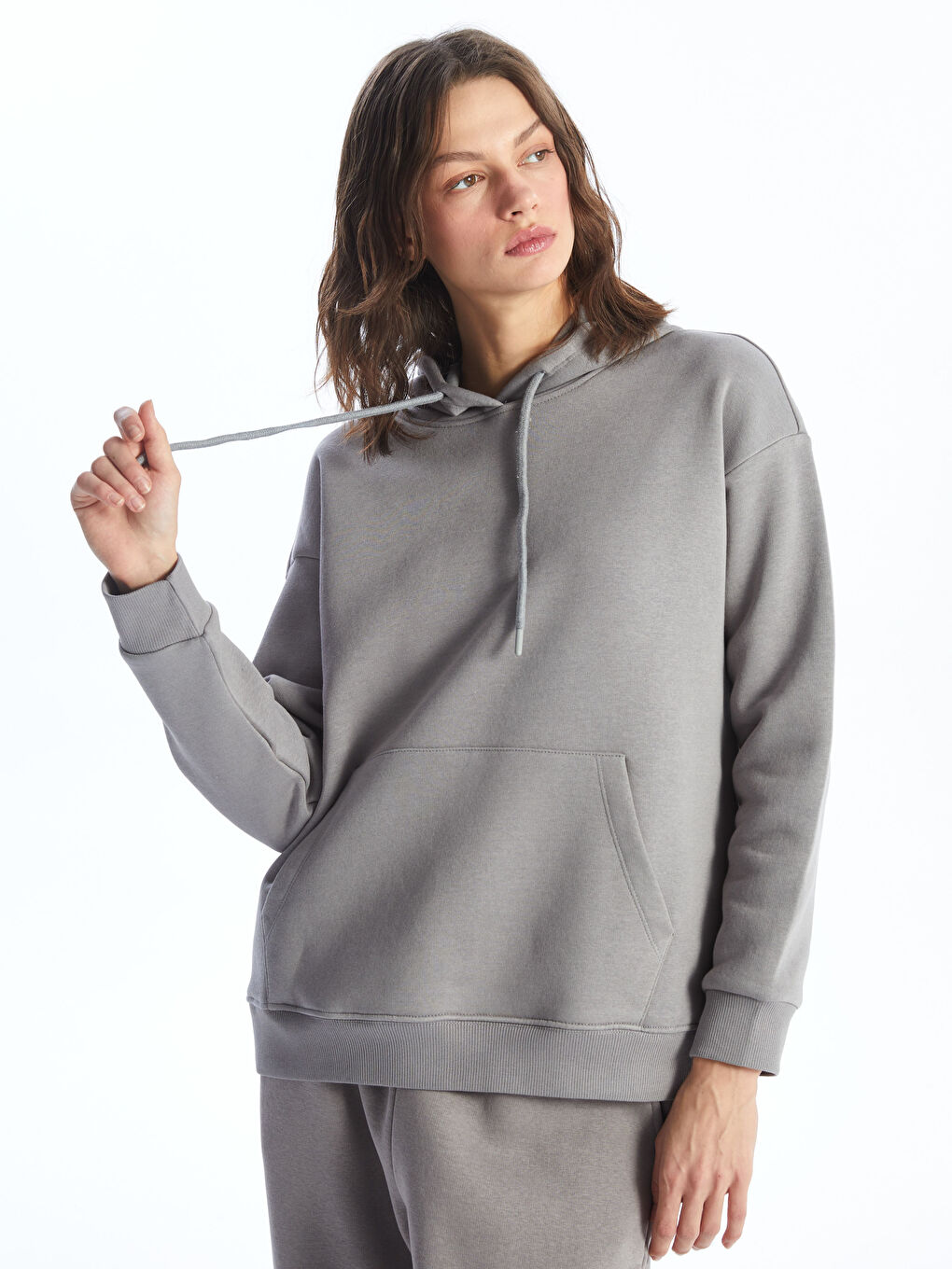 هودي تخين أوفراسايز للسيدات سادة-1