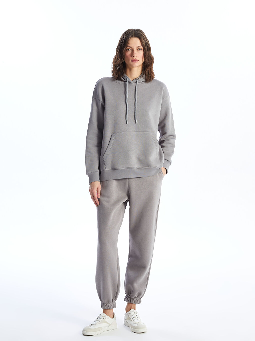 هودي تخين أوفراسايز للسيدات سادة-2