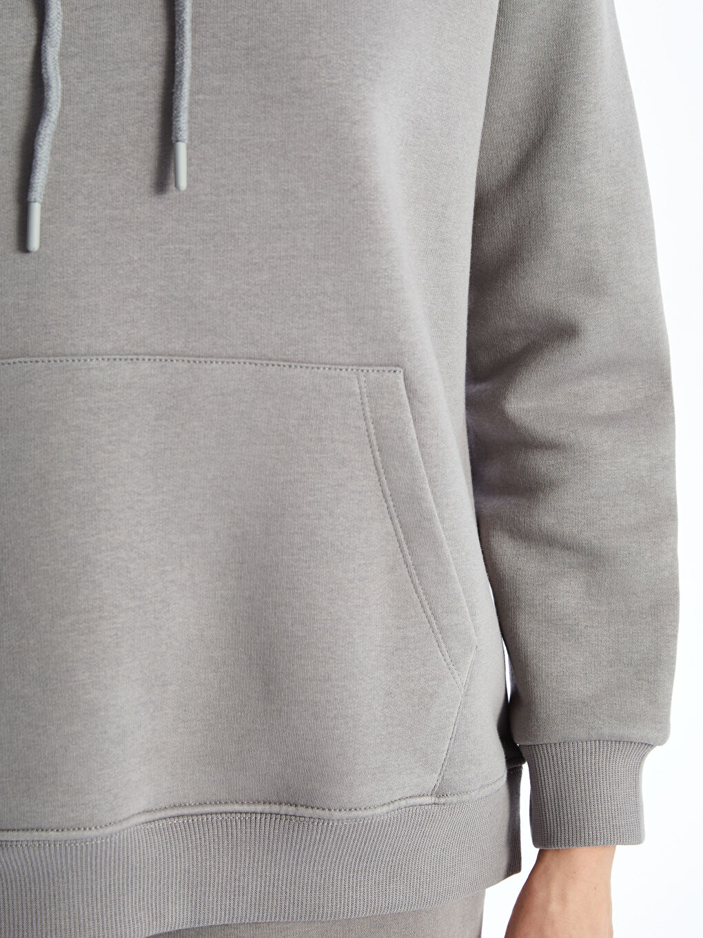 هودي تخين أوفراسايز للسيدات سادة-3