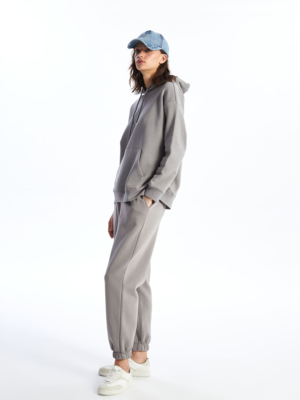Elasticated Waist Women's Thick Jogger Sweatpants -W3IK16Z8-GVY
