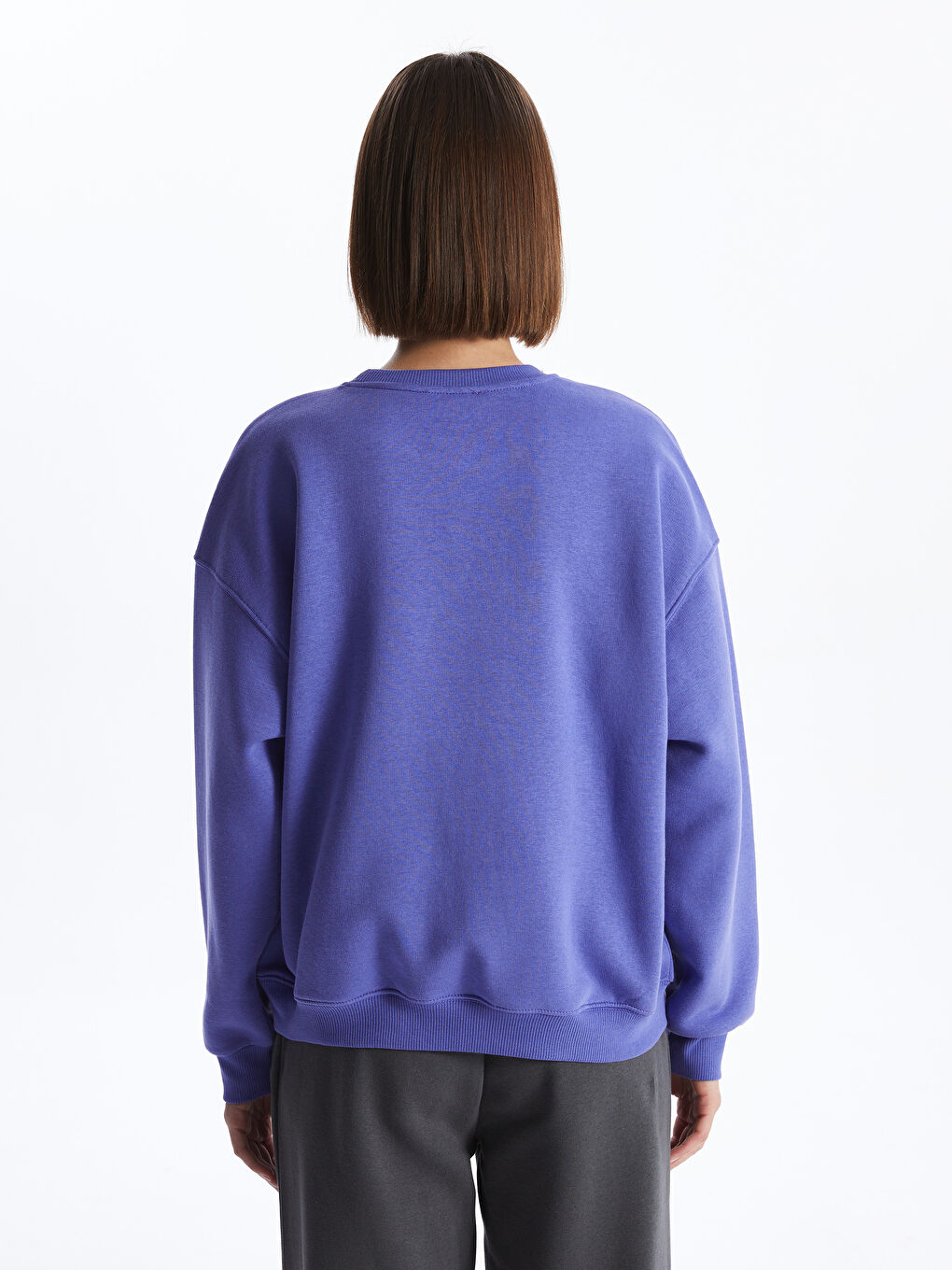 Crew Neck Printed Long Sleeve Oversize Women's Sweatshirt-4