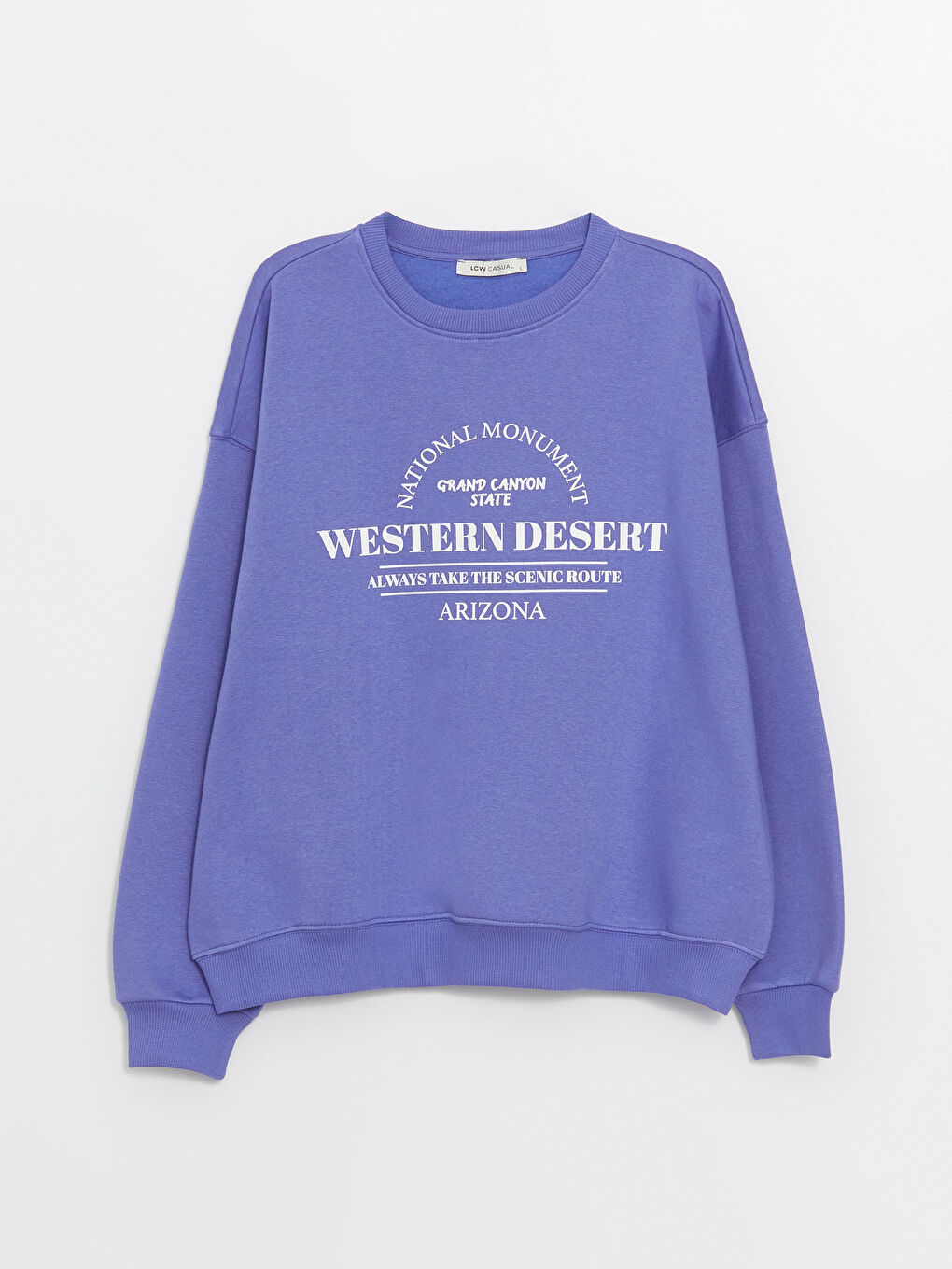 Crew Neck Printed Long Sleeve Oversize Women's Sweatshirt-5