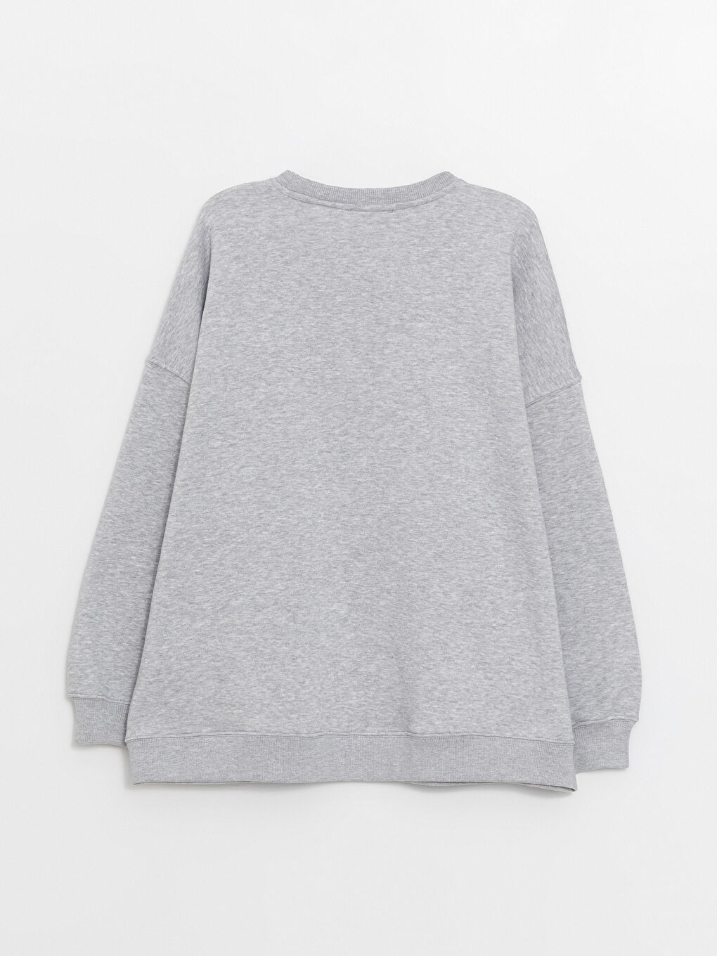 Bisiklet Yaka Baskılı Uzun Kollu Oversize Kadın Sweatshirt-7