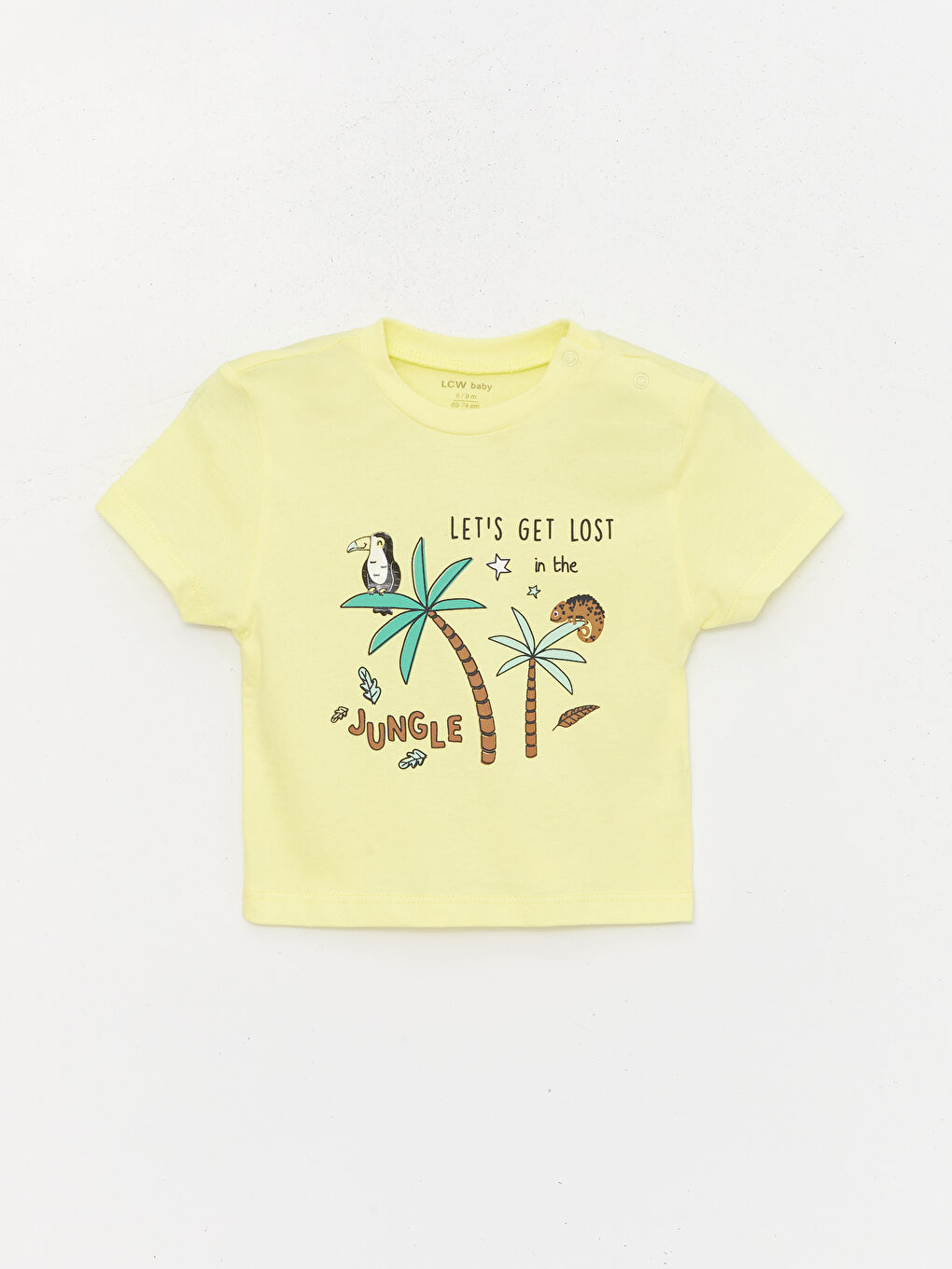 Sarı Bisiklet Yaka Kısa Kollu Baskılı Erkek Bebek Tişört ve Şort 2'li Takım-1