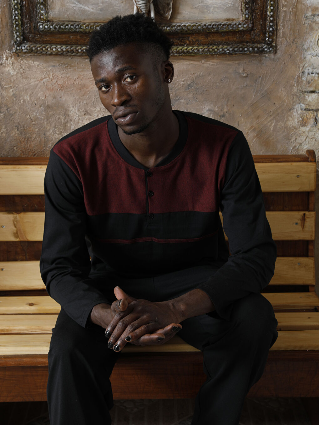 Siyah Standart Kalıp Erkek Pijama Takımı