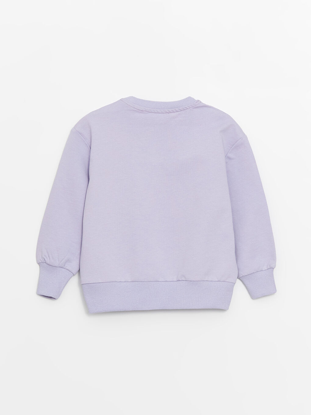 Lila Bisiklet Yaka Uzun Kollu Kız Bebek Sweatshirt ve Eşofman Alt 2'li Takım-7