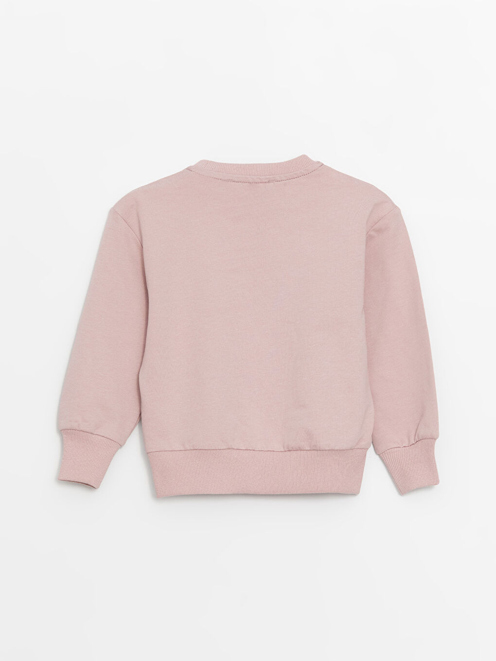 Pembe Bisiklet Yaka Uzun Kollu Kız Bebek Sweatshirt ve Eşofman Alt 2'li Takım-3