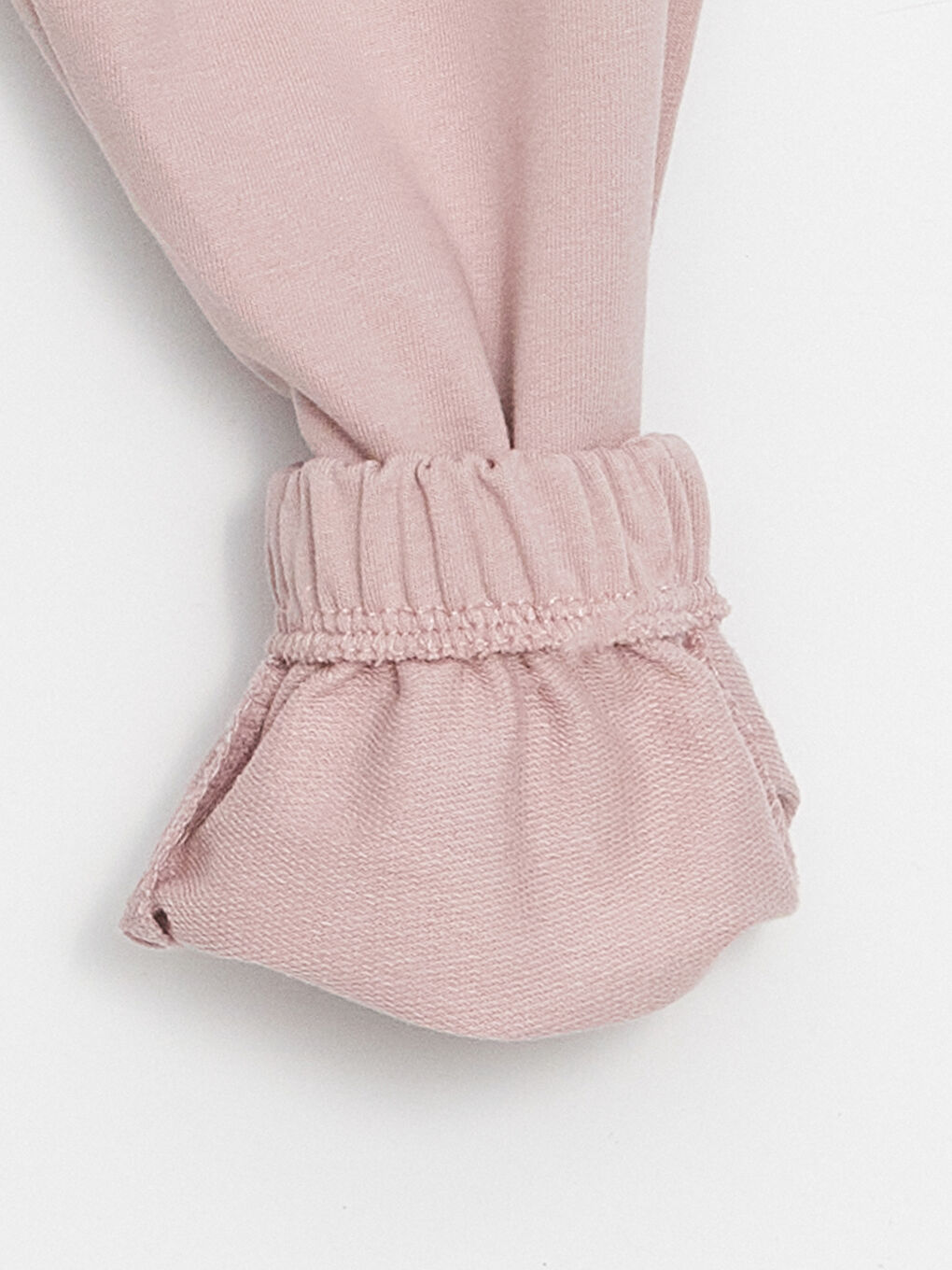 Pembe Bisiklet Yaka Uzun Kollu Kız Bebek Sweatshirt ve Eşofman Alt 2'li Takım-6