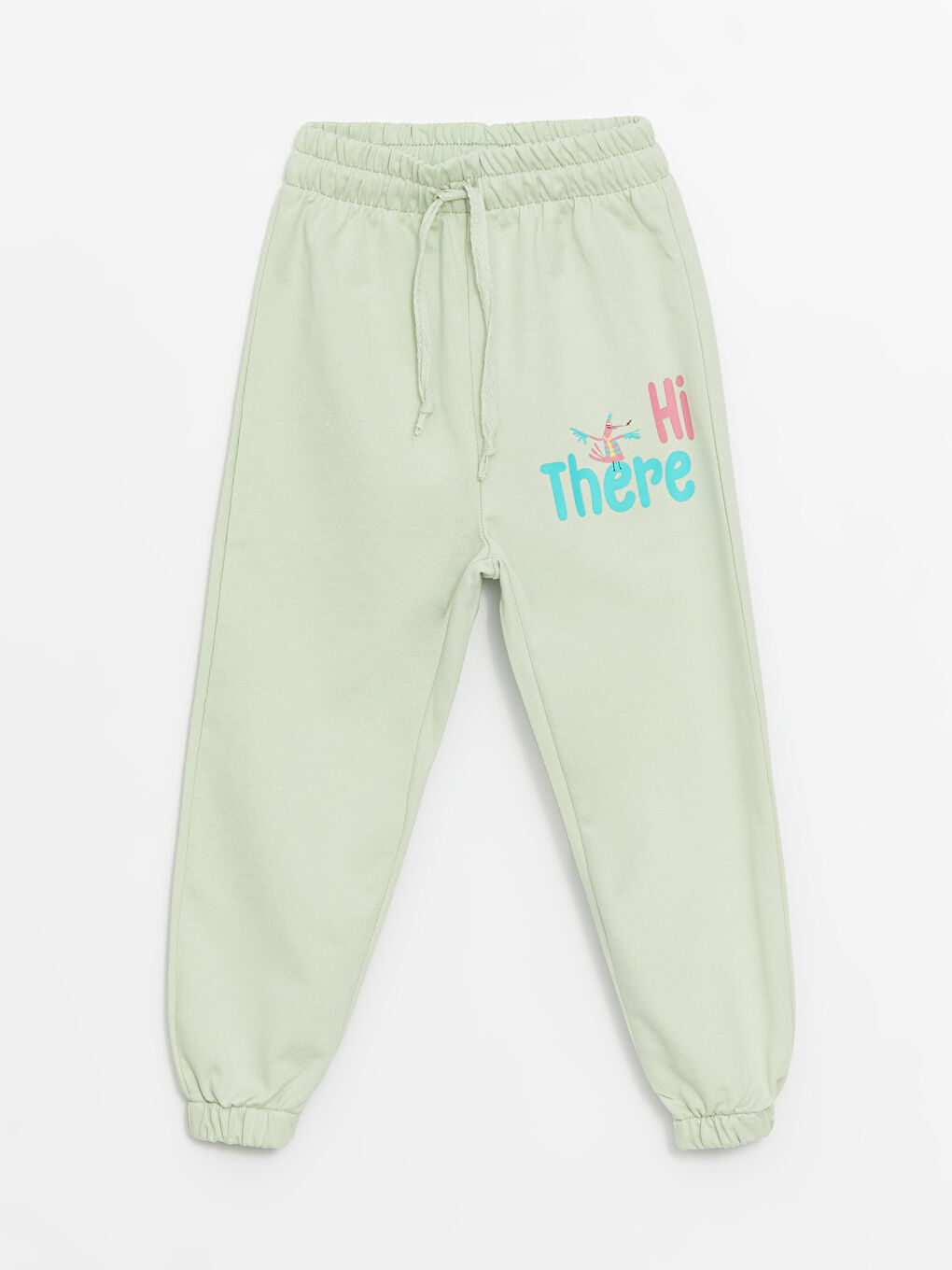 Yeşil Bisiklet Yaka Uzun Kollu Kız Bebek Sweatshirt ve Eşofman Alt 2'li Takım-2