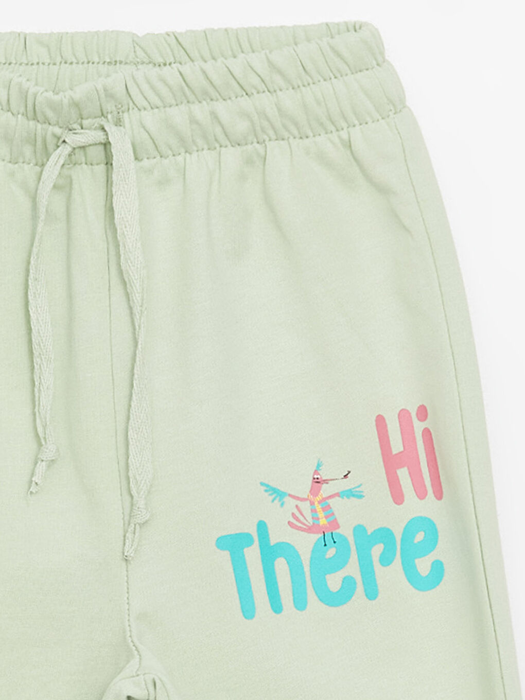 Yeşil Bisiklet Yaka Uzun Kollu Kız Bebek Sweatshirt ve Eşofman Alt 2'li Takım-6