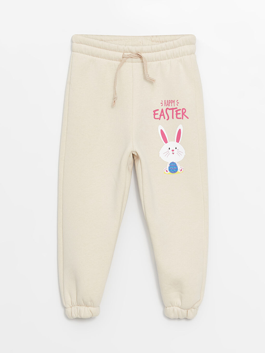 Bej Bisiklet Yaka Uzun Kollu Kız Bebek Sweatshirt ve Eşofman Alt 2'li Takım-2