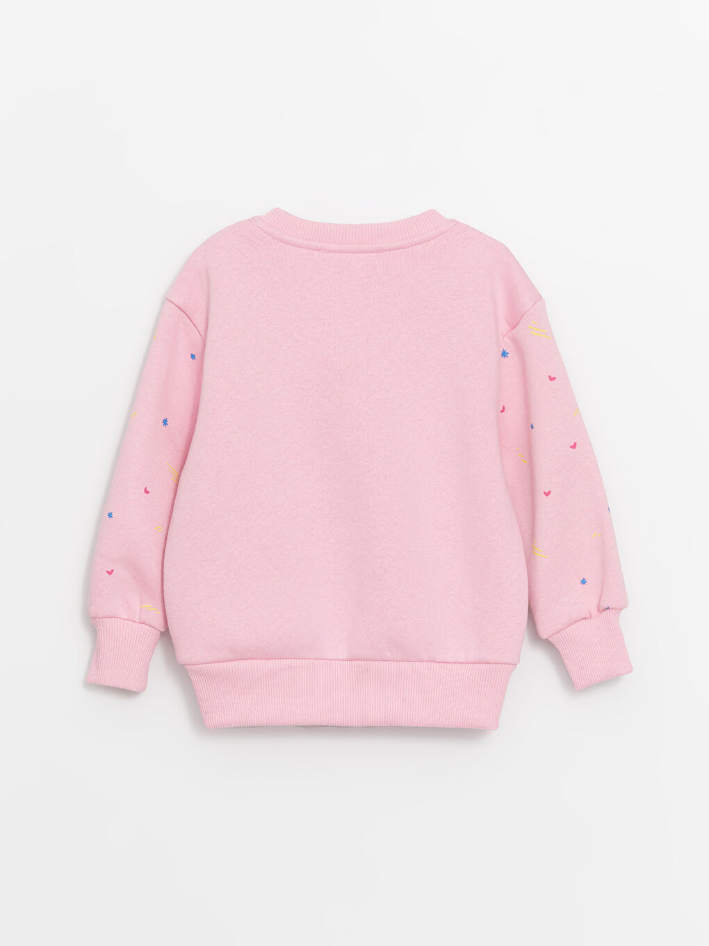 Pembe Bisiklet Yaka Uzun Kollu Kız Bebek Sweatshirt ve Eşofman Alt 2'li Takım-6