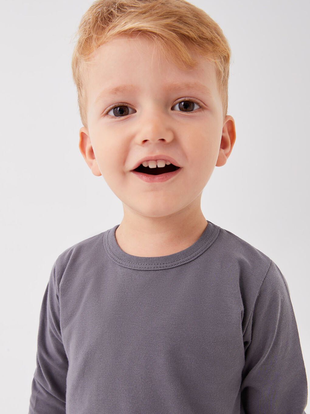 Antrasit Bisiklet Yaka Uzun Kollu Erkek Bebek 2'li Takım-2