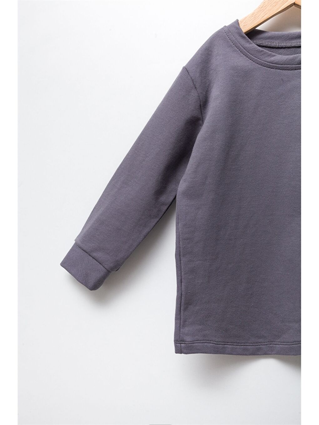 Antrasit Bisiklet Yaka Uzun Kollu Erkek Bebek 2'li Takım-5