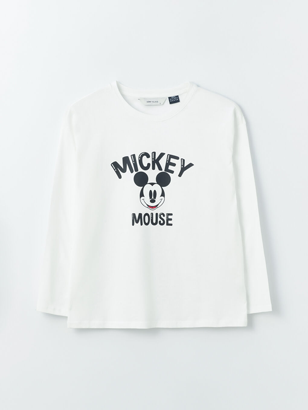 LCW Young Siyah Baskılı Bisiklet Yaka Mickey Mouse Baskılı Uzun Kollu Kadın Pijama Takımı - 6