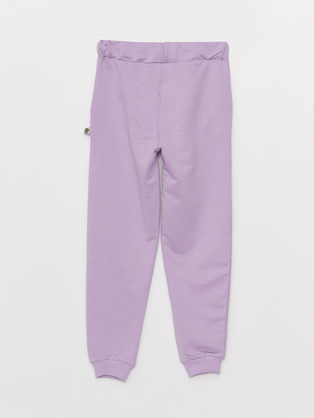 Mor Beli Lastikli Baskılı Kız Çocuk Eşofman Altı-1