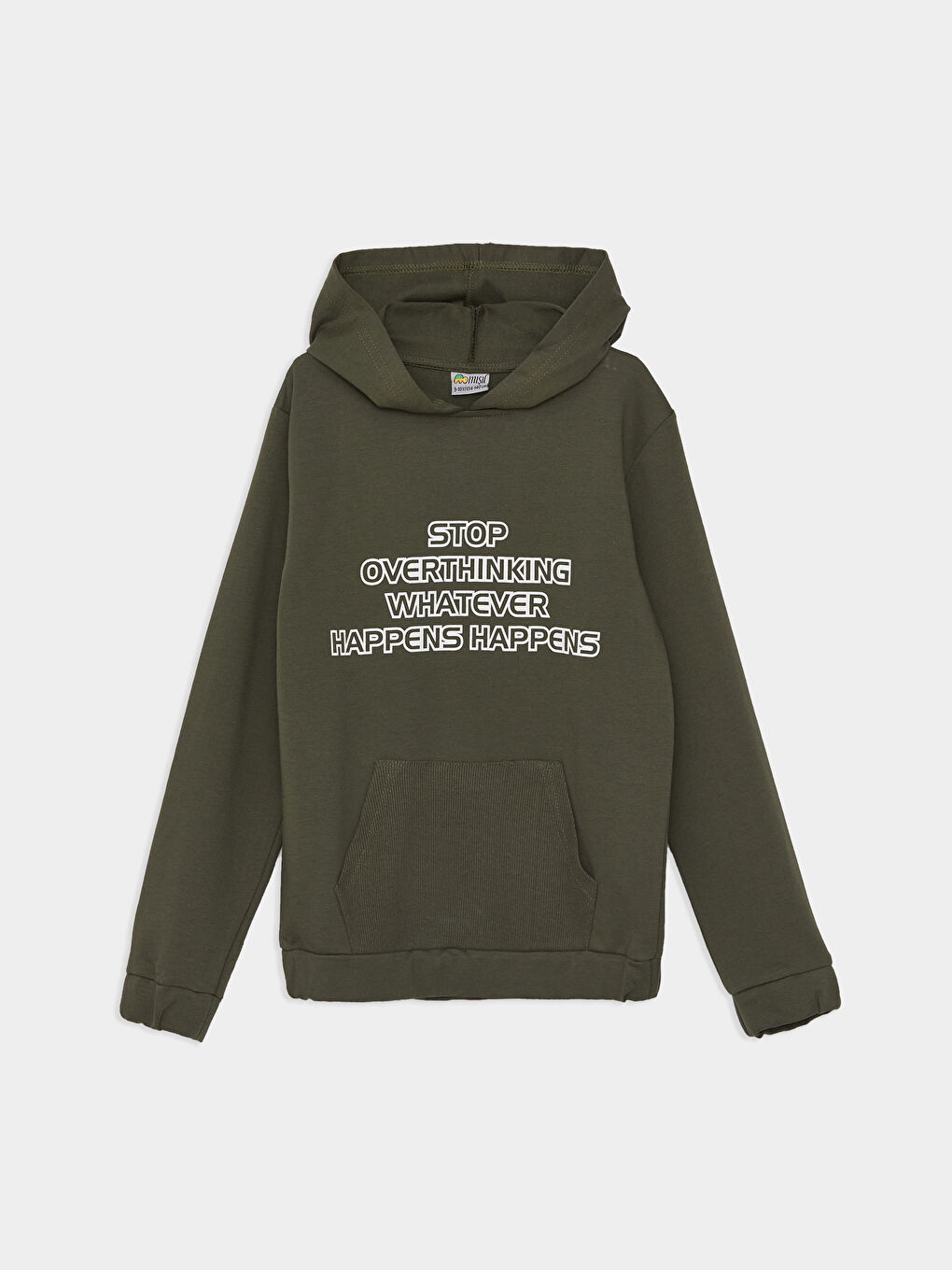 Haki Kapüşonlu Erkek Çocuk Sweatshirt ve Eşofman Alt 2'li Takım-1