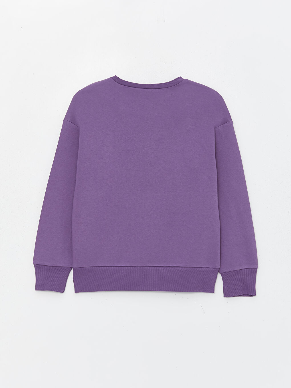 LCW Kids Mat Mor Bisiklet Yaka Wednesday Baskılı Uzun Kollu Kız Çocuk Sweatshirt - 1