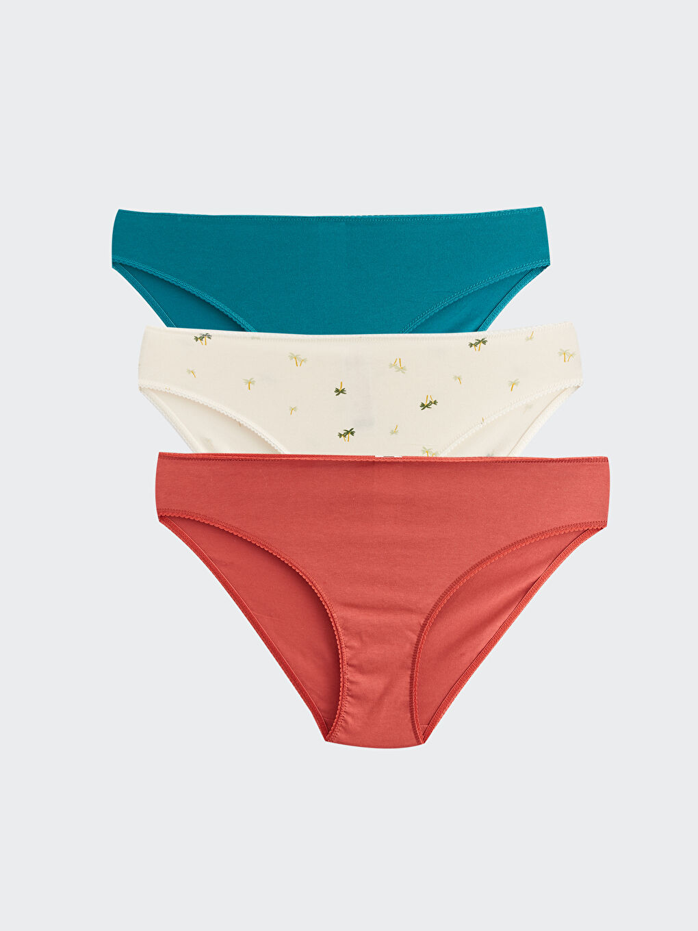 Ekru Desenli Bikini Külot 3'lü Paket