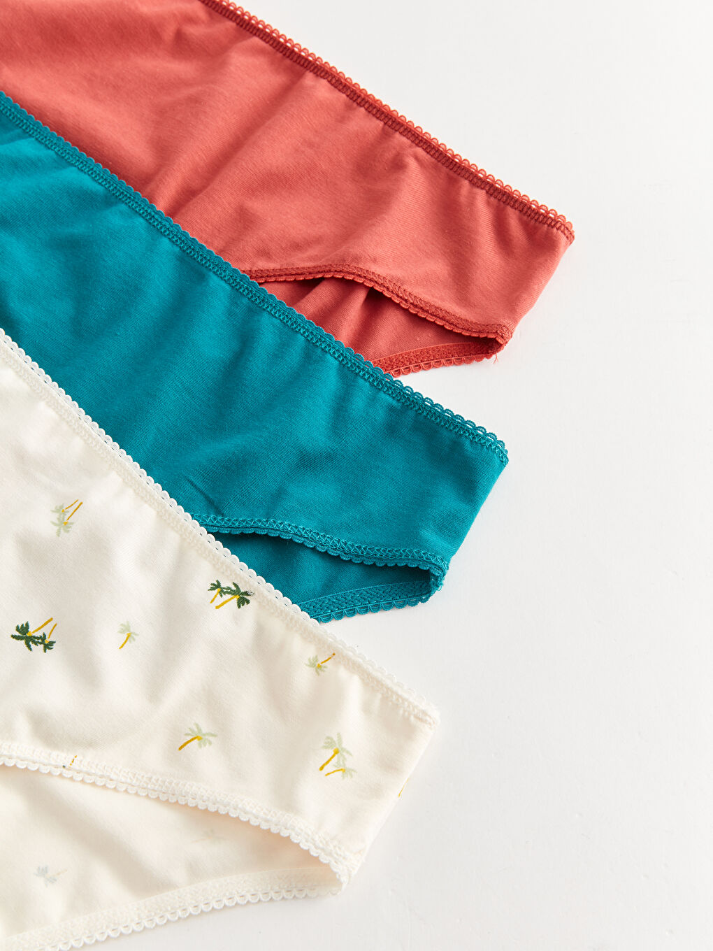 Ekru Desenli Bikini Külot 3'lü Paket-2