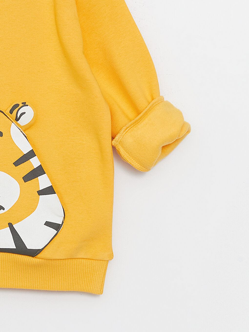 Sarı Bisiklet Yaka Uzun Kollu Baskılı Erkek Bebek Sweatshirt ve Eşofman Alt 2'li Takım-3