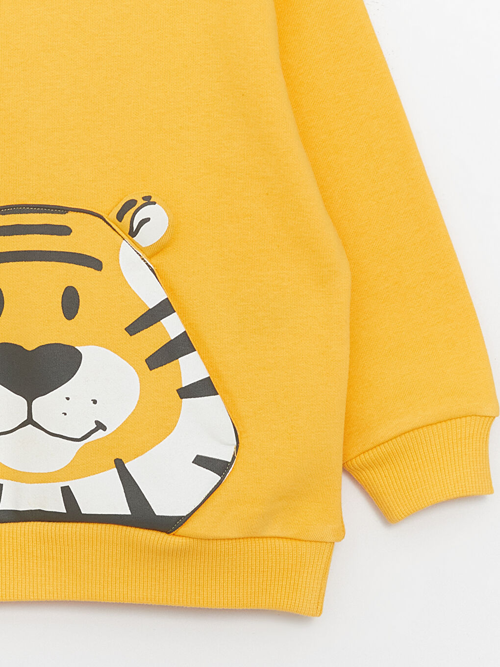 Sarı Bisiklet Yaka Uzun Kollu Baskılı Erkek Bebek Sweatshirt ve Eşofman Alt 2'li Takım-4