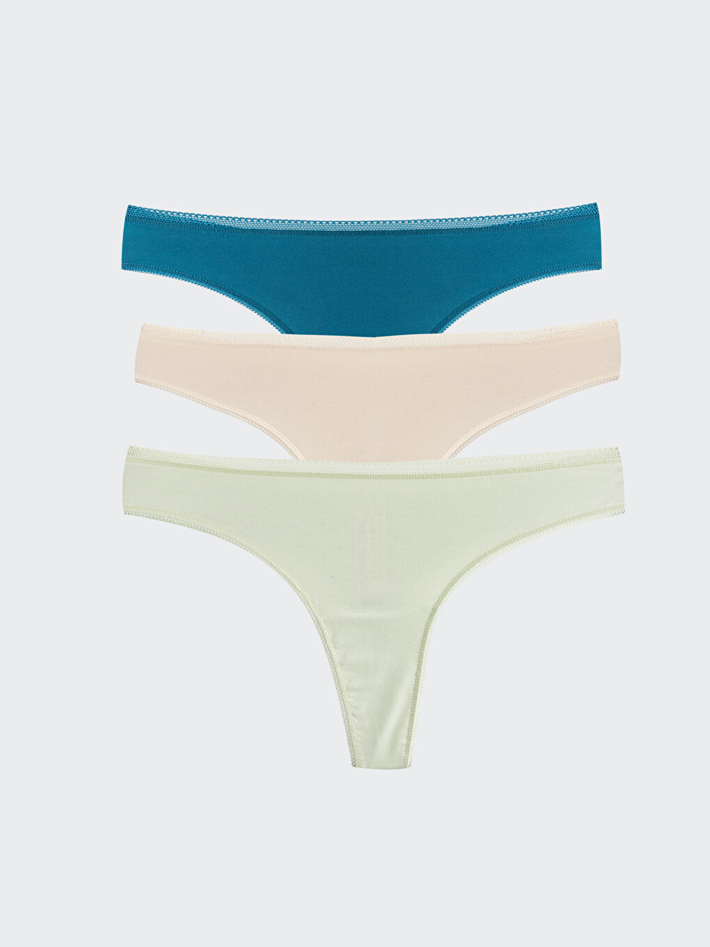 Plain Thong Knickers 3-Pack