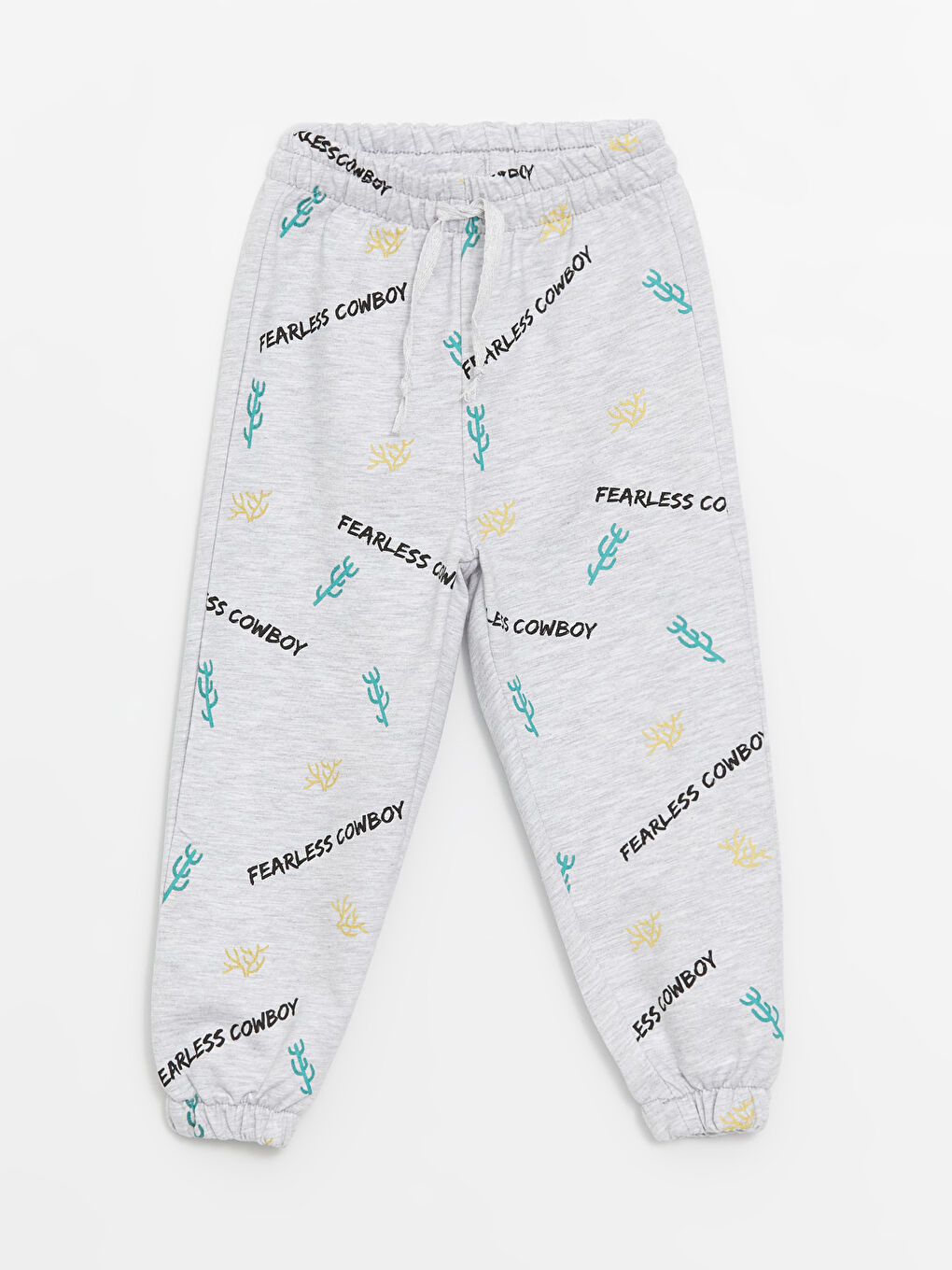 Gri Bisiklet Yaka Baskılı Erkek Bebek Sweatshirt ve Eşofman Alt 2'li Takım-4