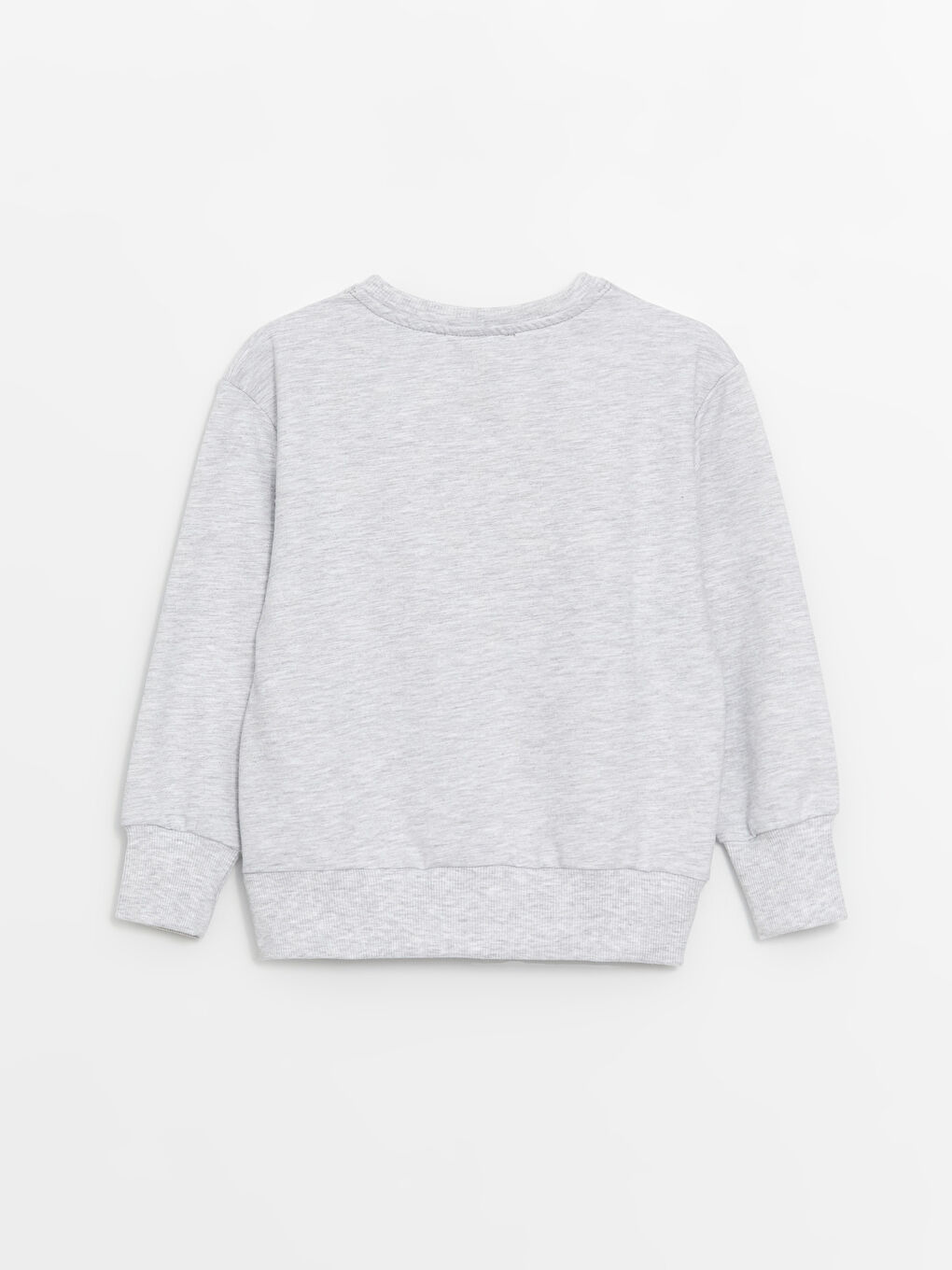 Gri Bisiklet Yaka Baskılı Erkek Bebek Sweatshirt ve Eşofman Alt 2'li Takım-3