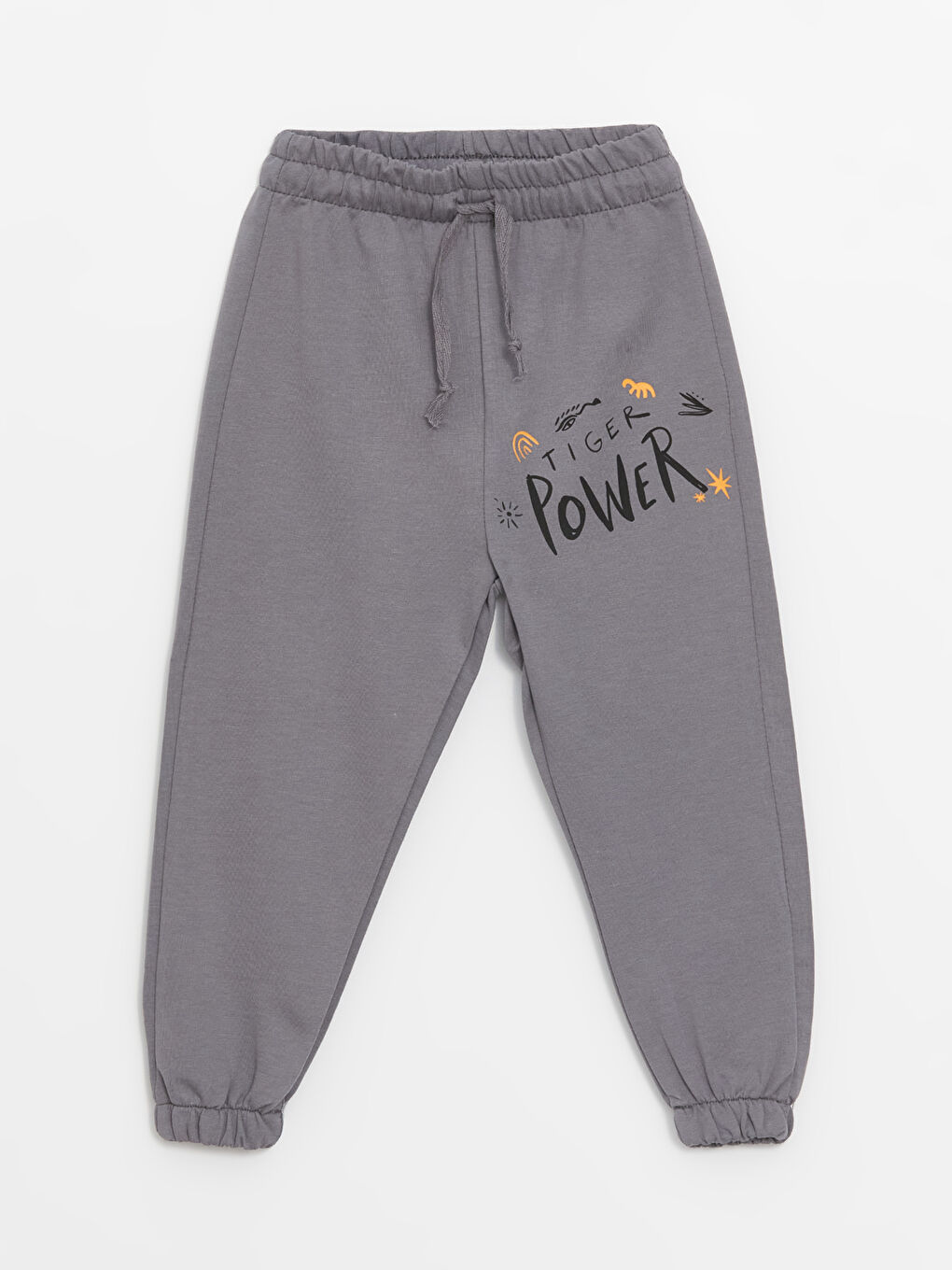 Gri Bisiklet Yaka Baskılı Erkek Bebek Sweatshirt ve Eşofman Alt 2'li Takım-5