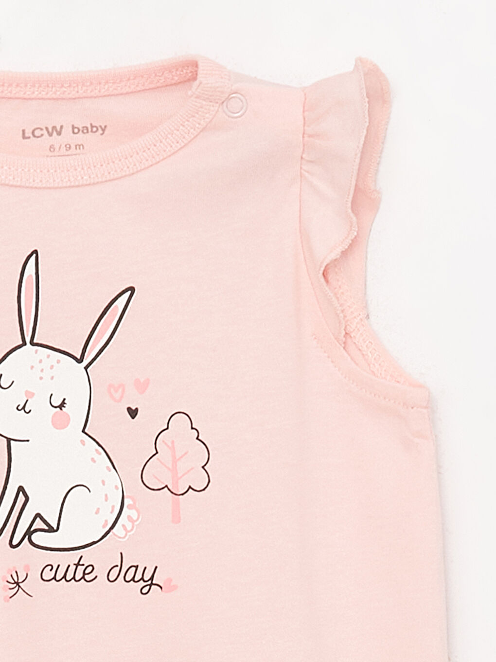 Pembe Bisiklet Yaka Baskılı Kız Bebek Tulum-1