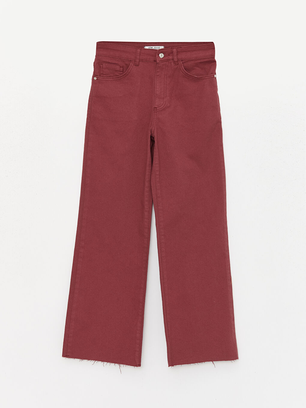 LCW Jeans Açık Bordo Wideleg Kadın Jean Pantolon - 5