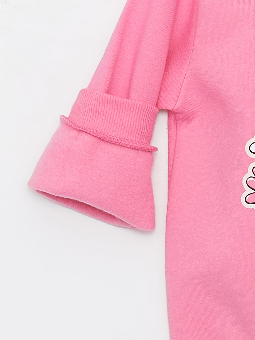 LCW baby Pembe Bisiklet Yaka Baskılı Kız Bebek Sweatshirt - 1