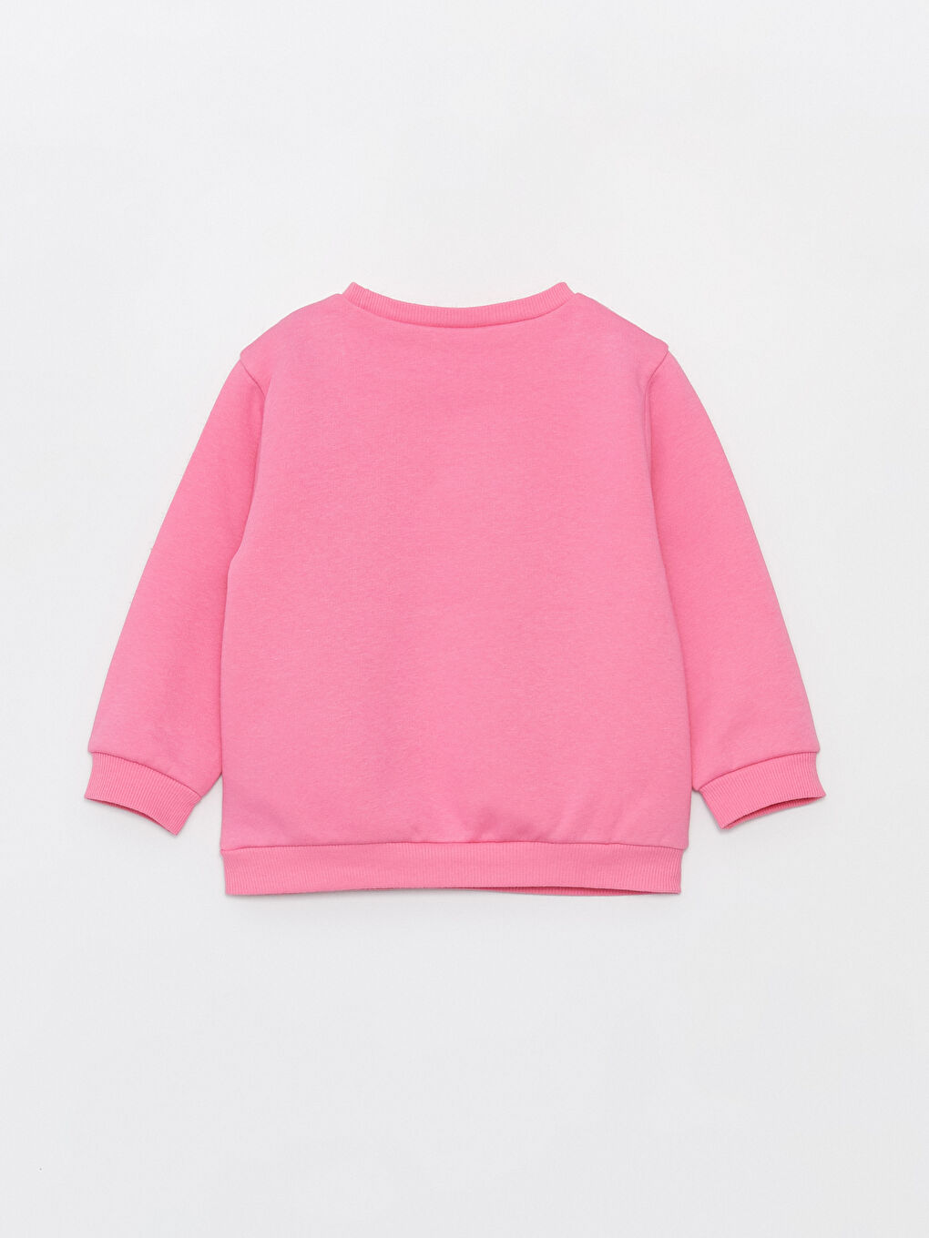 LCW baby Pembe Bisiklet Yaka Baskılı Kız Bebek Sweatshirt - 2