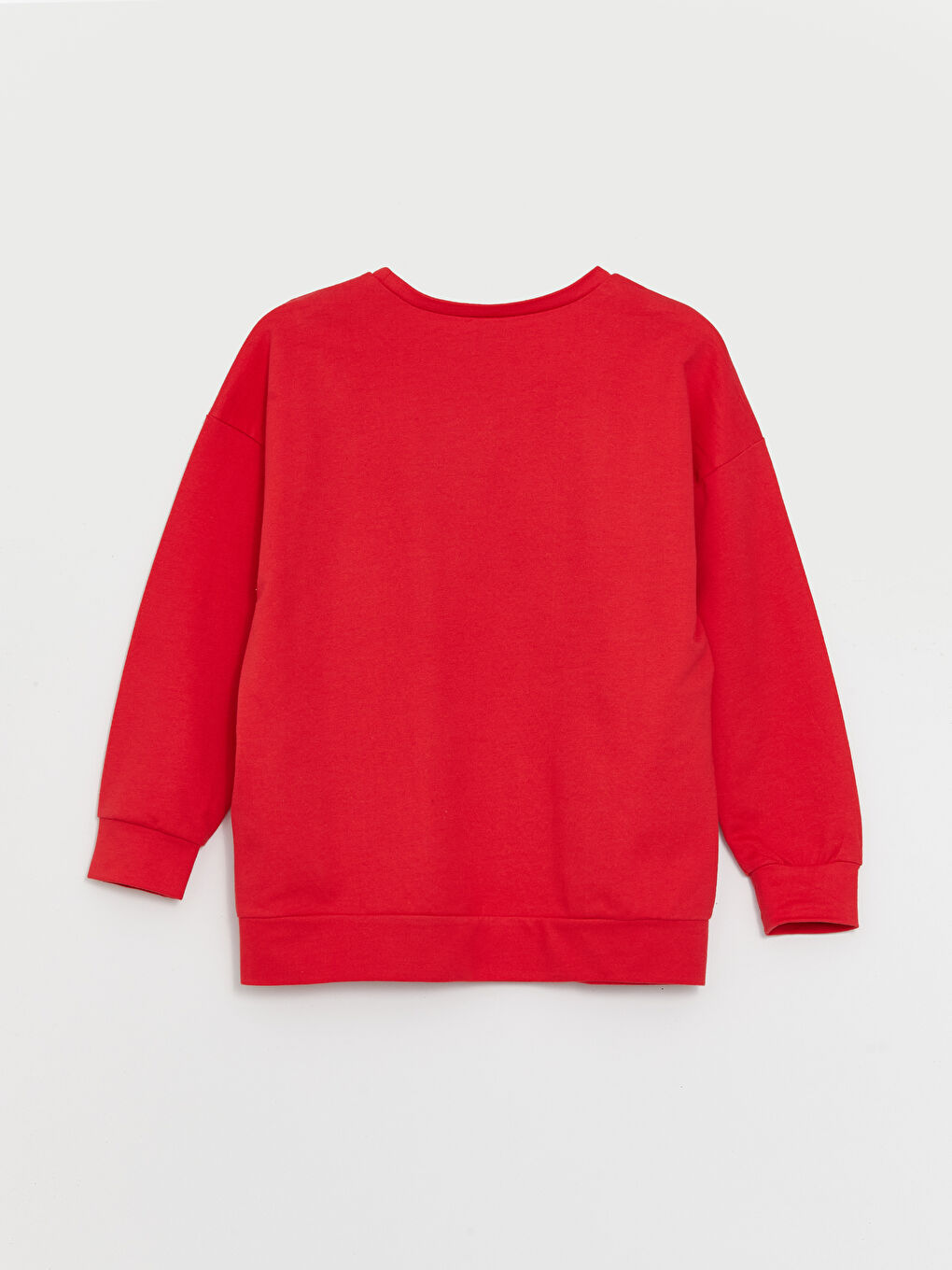 Kırmızı Bisiklet Yaka Baskılı Uzun Kollu Kız Çocuk Sweatshirt-4