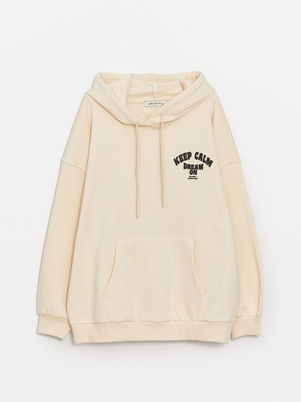 LCW Vision Ten Rengi Baskılı Oversize Kadın Kalın Hoodie - 5