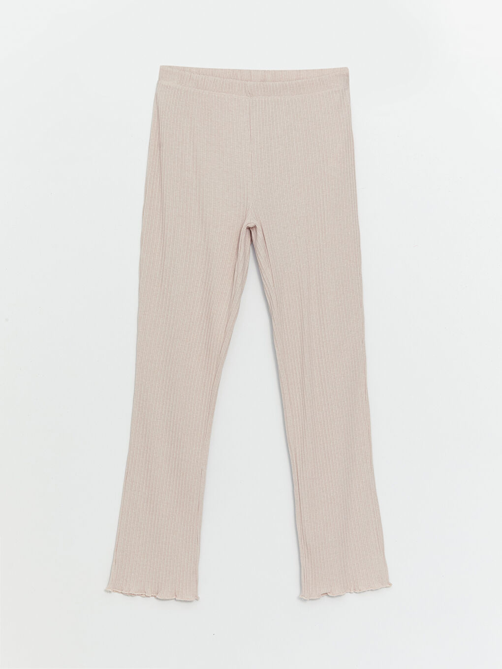 Bej V Yaka Düz Uzun Kollu Kadın Pijama Takımı-8